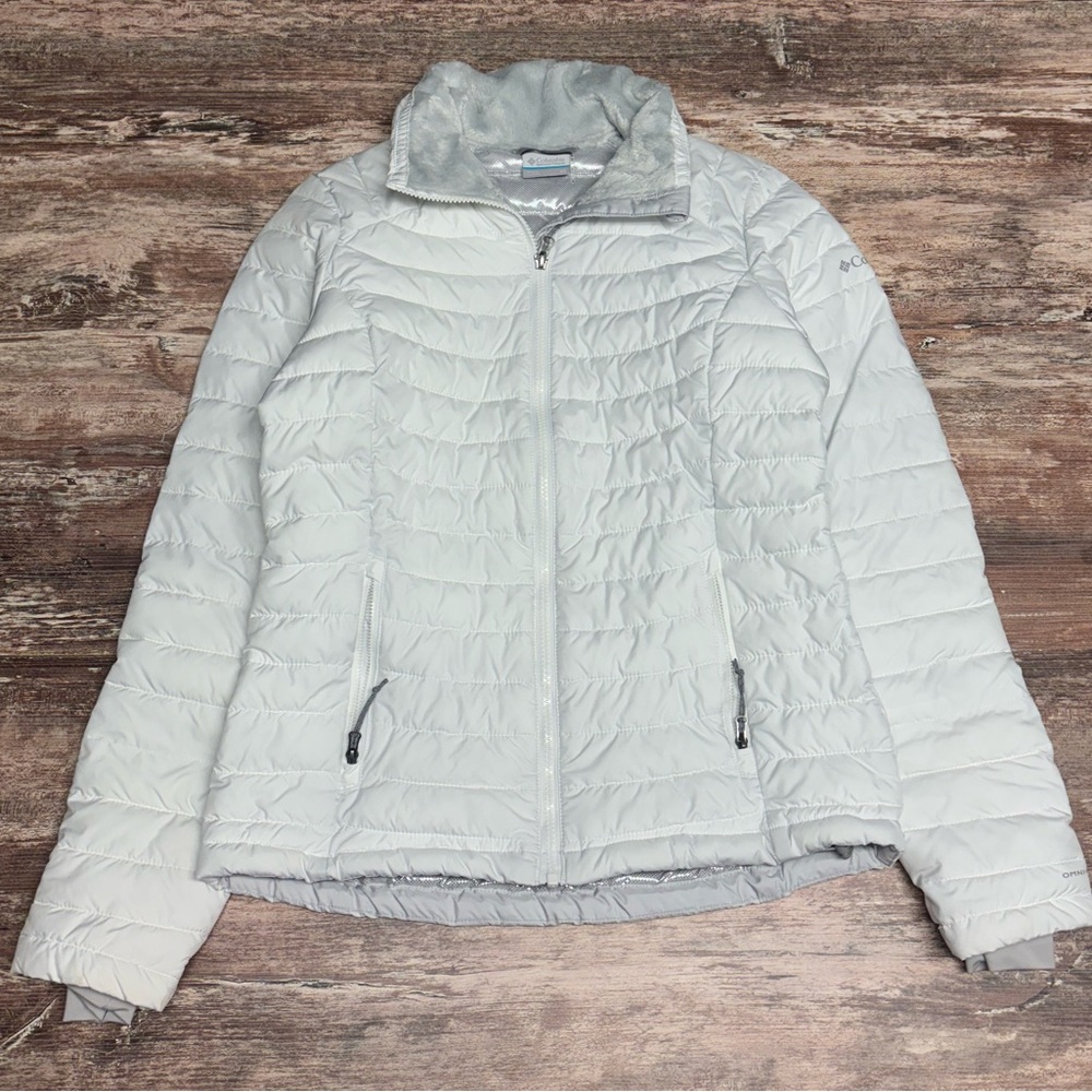 Columbia | Women's White Quilted Puffer Jacket Omni-Heat Light Winter Coat XS